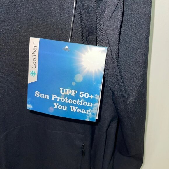 Coolibar Womens Shirt Dress Size Medium Black UPF 50+ Oxford Tab Sleeve New - Picture 6 of 11